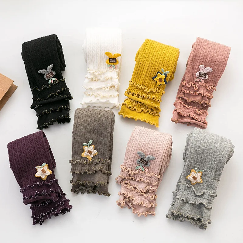 

Nubao Leggings In Spring and Autumn White Cartoon Baby Socks Baby One-piece Pants Nine Point Children's Pantyhose