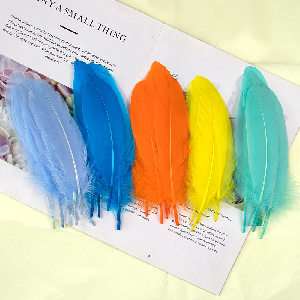 

100Pcs Multicolor Natural Goose Feathers 15-20cm for DIY Jewelry Home Decoration Handicraft Handwork Accessories Wholesale
