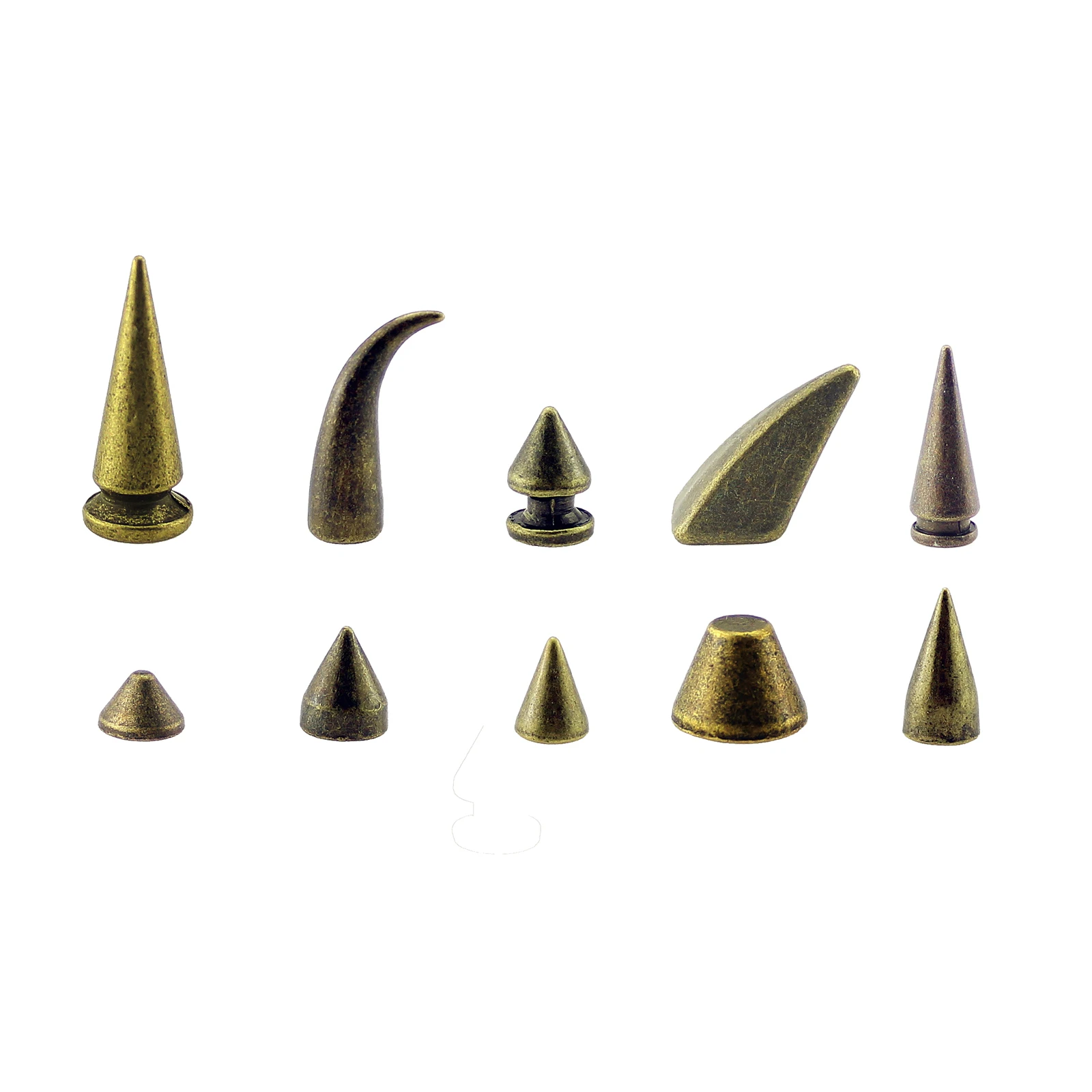 

Multiple Size Bronze Bullet Rivets For Leather Craft Punk Studs and Spikes For Clothes Thorns Patch DIY Accessory With Screws