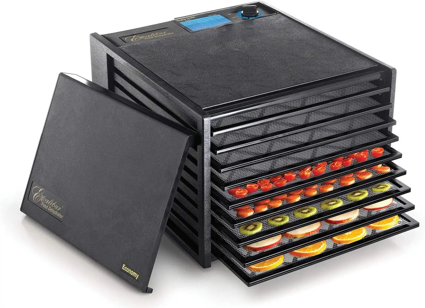 

2900ECB Food Dehydrator Machine with Adjustable Thermostat, Accurate Temperature Control and Fast Drying, 400 W, 9 Trays, Black