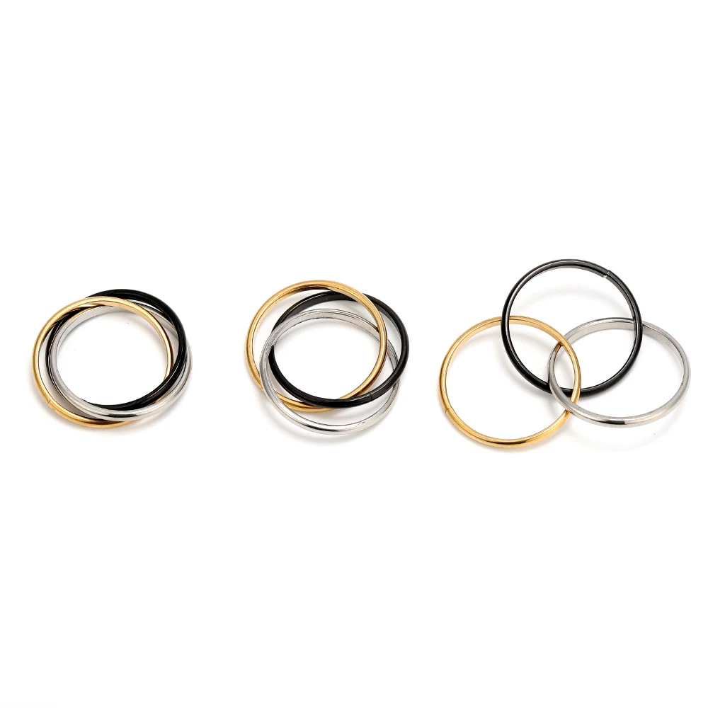 

3Pcs Stainless Steel Round Clasped Ring Charms Simple Pendants for Jewelry Making Necklace Connectors Accessories