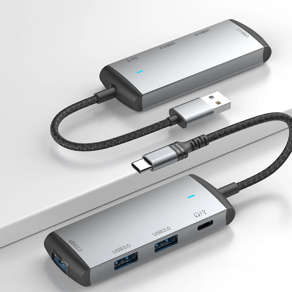Концентратор USB 3.0 4 в 1 с док-станцией для передачи данных 5 Гбит/с 4-портовая