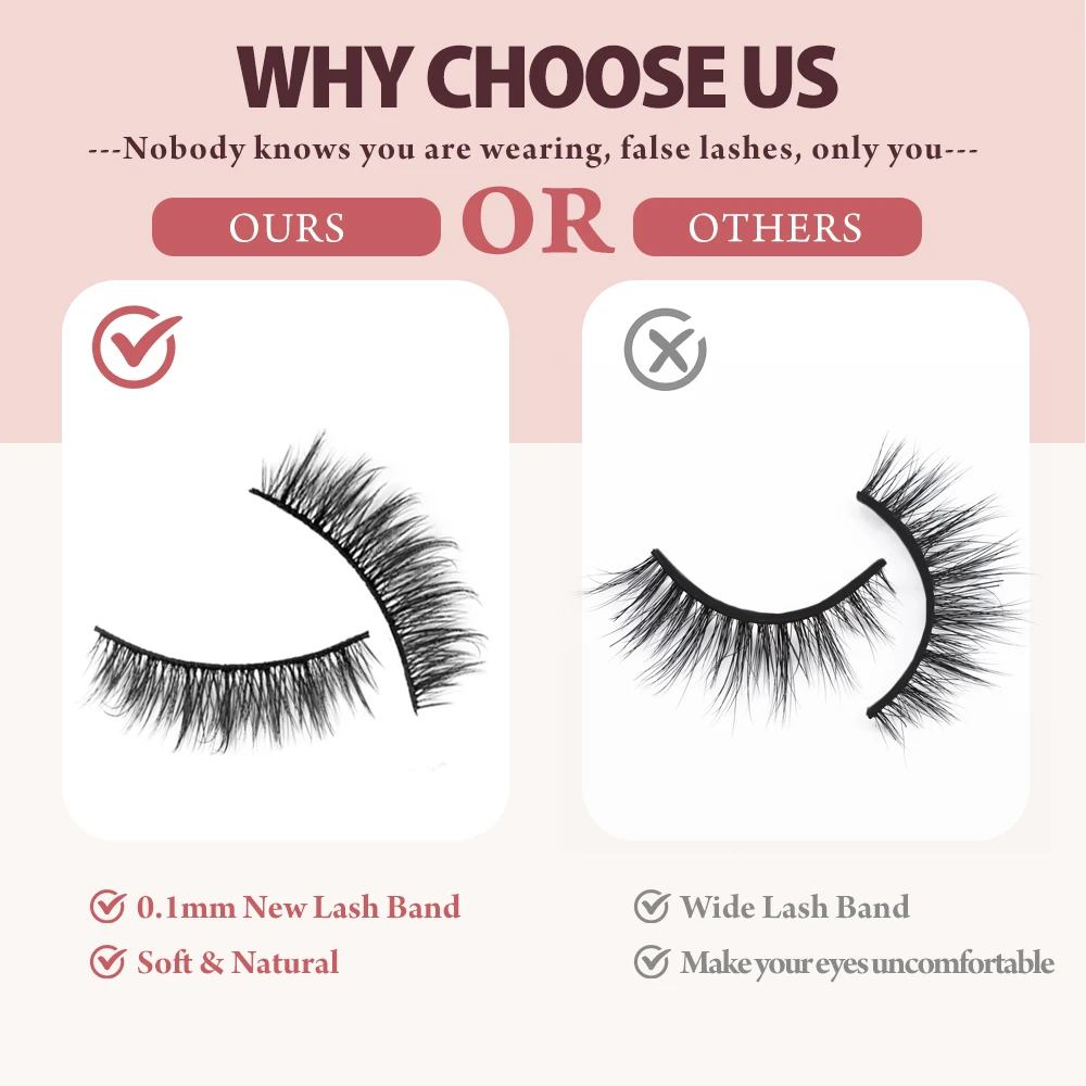 Etvite 3d Искусственные Соболь Накладные Ресницы 20 Пар Пушистых Мягких Натуральных