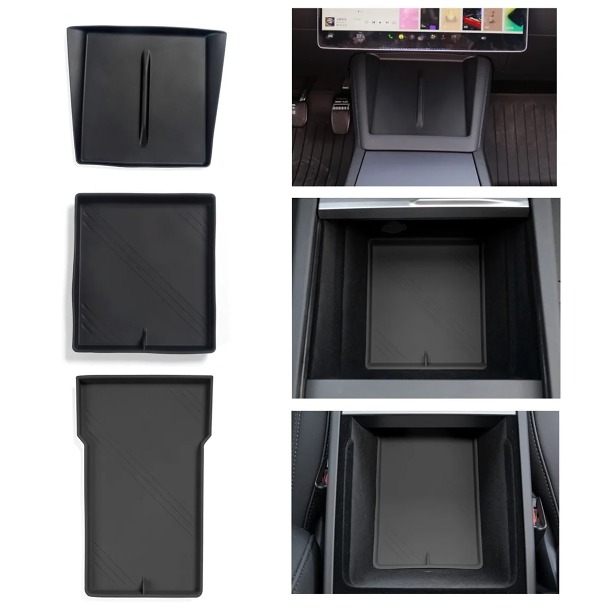 Органайзер для центральной консоли Tesla Model 3 Highland 2024 + подлокотник хранения коврик