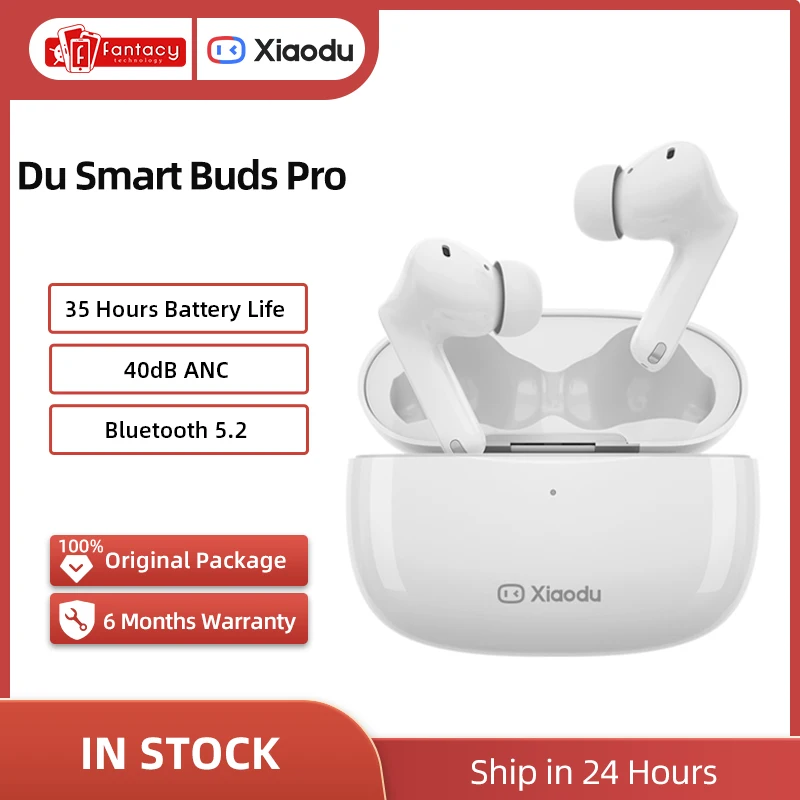 

Xiaodu Du Smart Buds Pro TWS Wireless Earbuds Bluetooth Earphones 40dB Active Noise Cancellation HIFI 3 Mics 35H Playtime Baidu