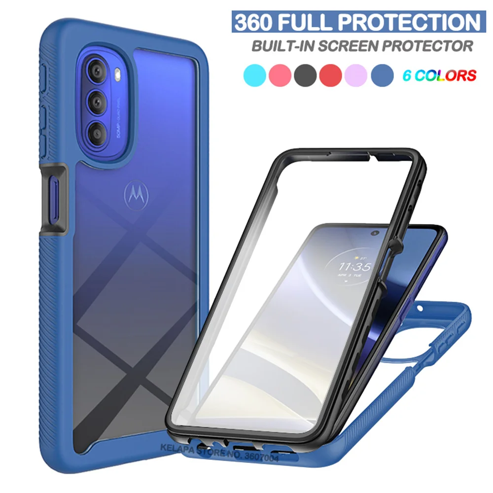 

360 Clear Case for Motorola Moto G60S G60 G30 G20 G22 Edge 30 20 Pro Lite S G Stylus 2021 Full Protection Armor Shockproof Cover