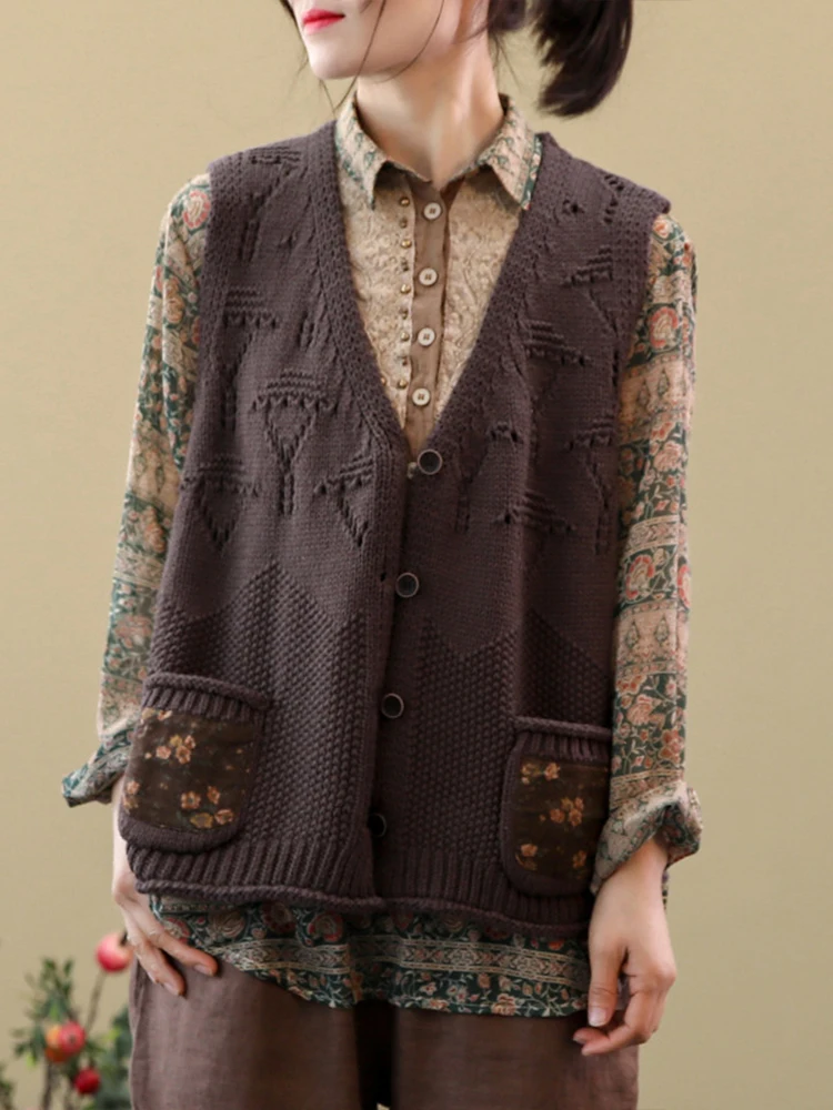 Женский винтажный Трикотажный жилет Max LuLu весенний с V-образным вырезом и