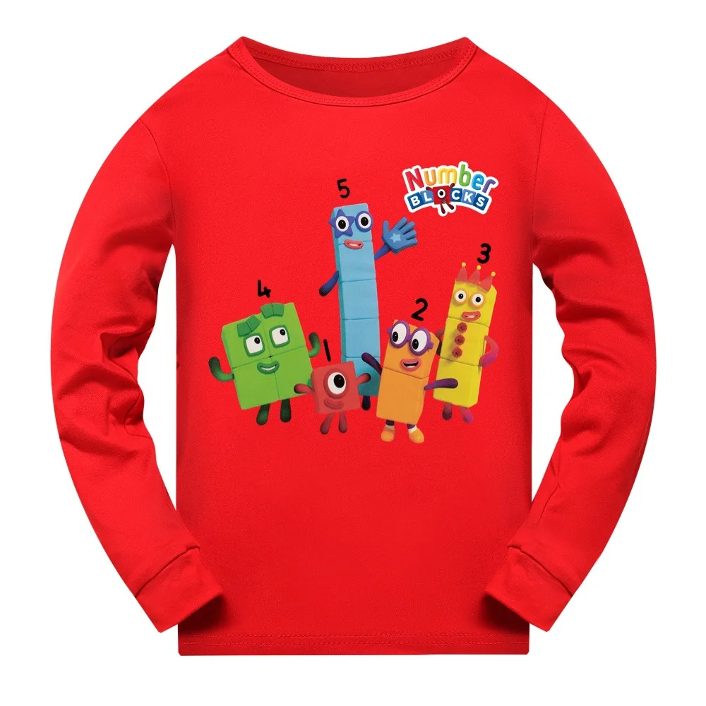 Educational NumberBlocks Shirt Kids Casual Sleepwear Baby Boys Long Sleeve Tops Toddler Girls Sweatshirt Children's Pyjama Tops