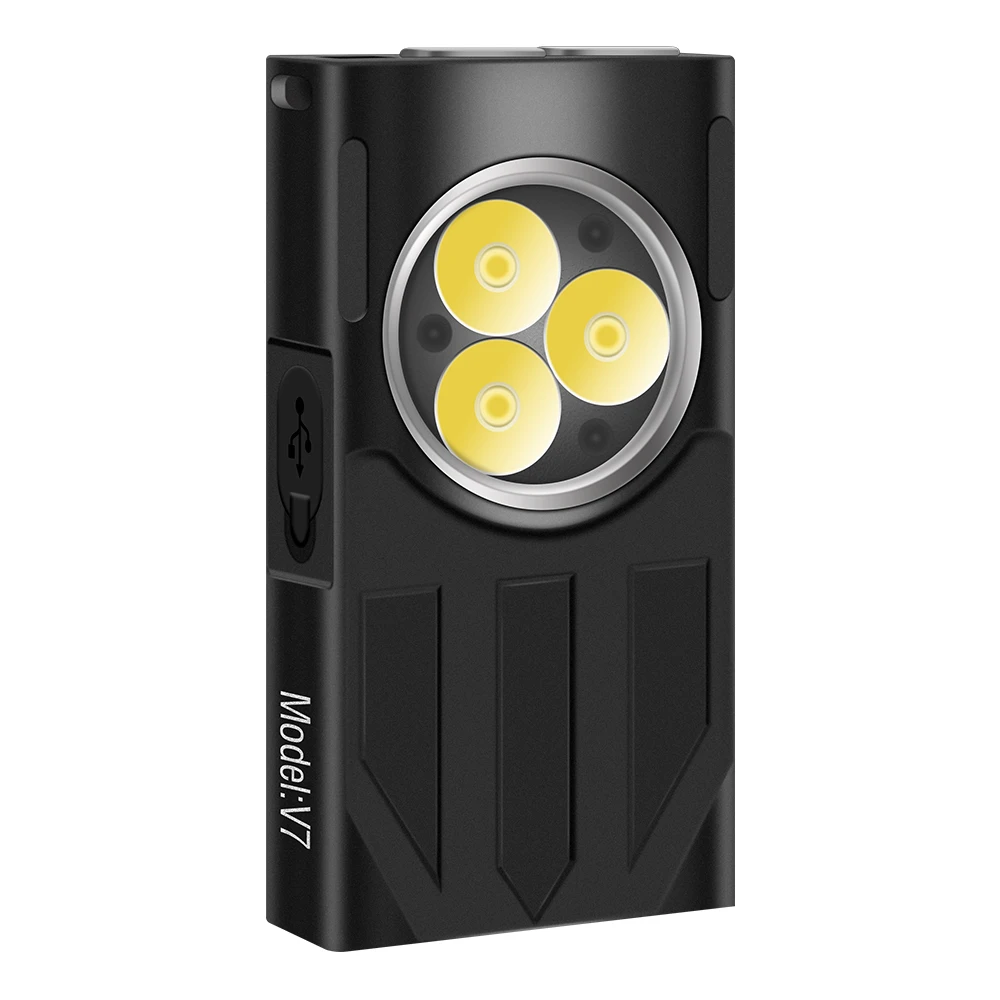 BORUiT V7 LED EDC брелок-фонарик 1100 люмен Type-C перезаряжаемая портативная Рабочая