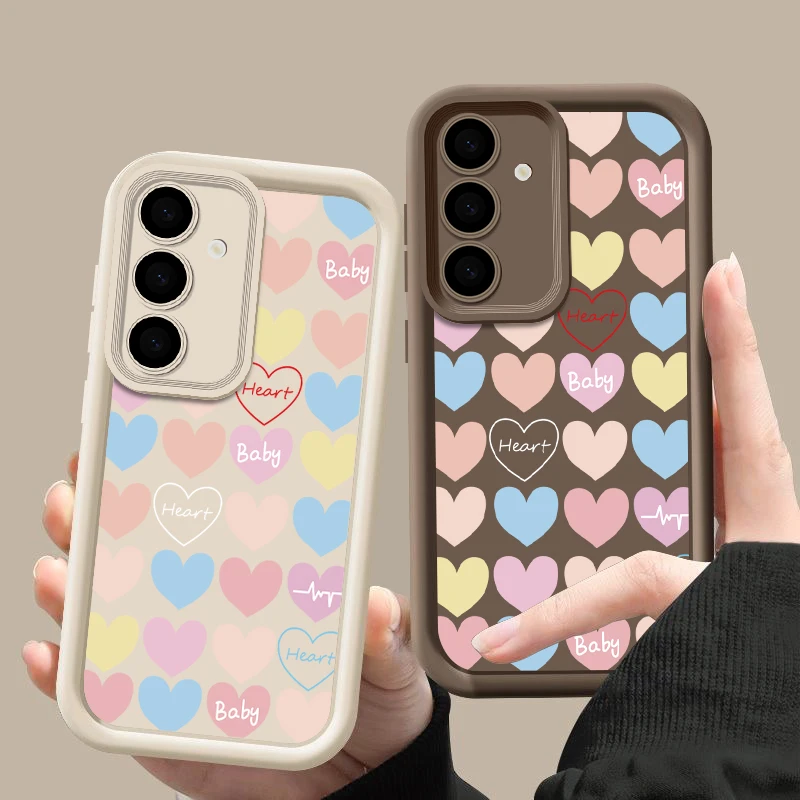 Красочный чехол Love Heart для Smausng Galaxy S24 S23 S22 Ultra S21 S20 FE A14 A15 A16 A25 A34 A35 A52 A53 A55 A54 5G Bumper Cover