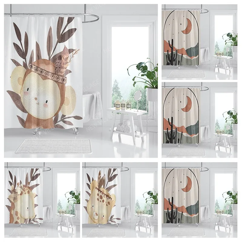 

Waterproof fabric shower curtain Bathroom curtain accessories 180x200 Bath curtain for shower 240*200 nordic boho decor 240x200