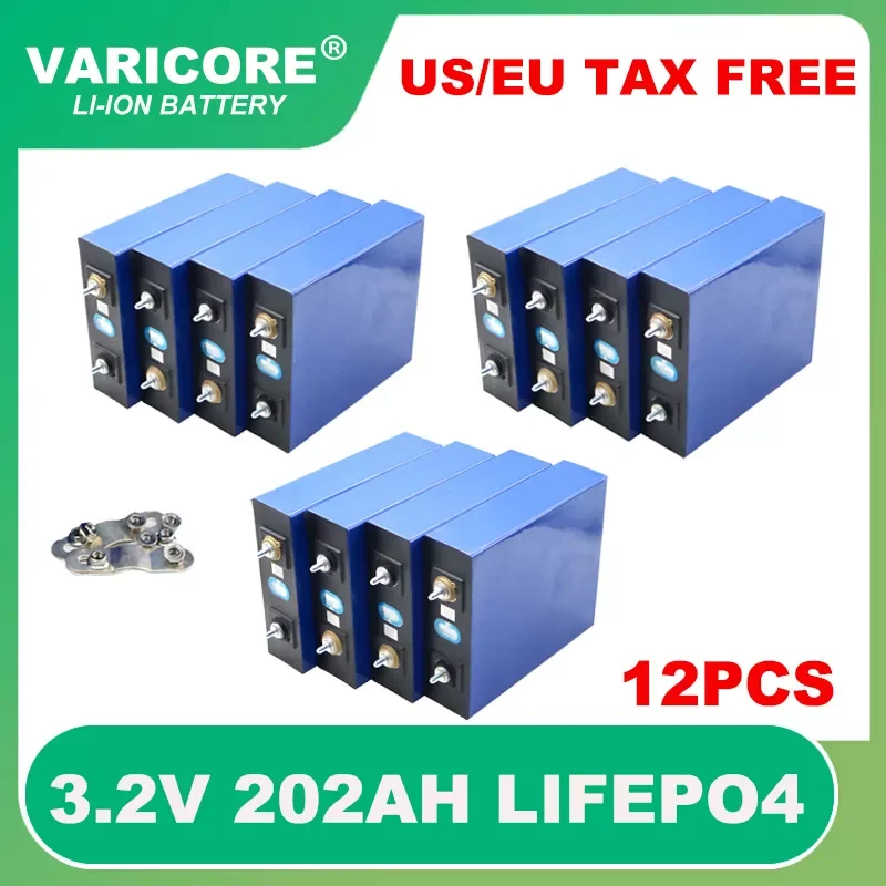 

2023New 12pcs 3.2V 202Ah LiFePO4 Battery Lithium iron phosphate batteries For 12V 24V RV Campers Golf Cart Off-Road Solar Wind T
