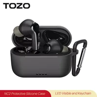 for tozo nc2 bluetooth earphones silicone protective case with front led visible and keychain