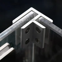 brand new 8pcs aluminum alloy 2 way glass clamps 90 degree acrylic board glass fixed brackets connectors for 520mm no drilling