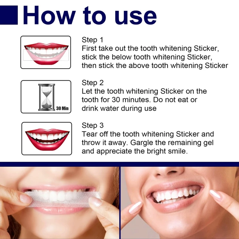 14Pcs Tooth Brighten Sticker Teeth Whitening Strips Bright Non Sensetive Coffee Tea Yellow Stains Removal Oral Hygiene Maquiagem images - 6
