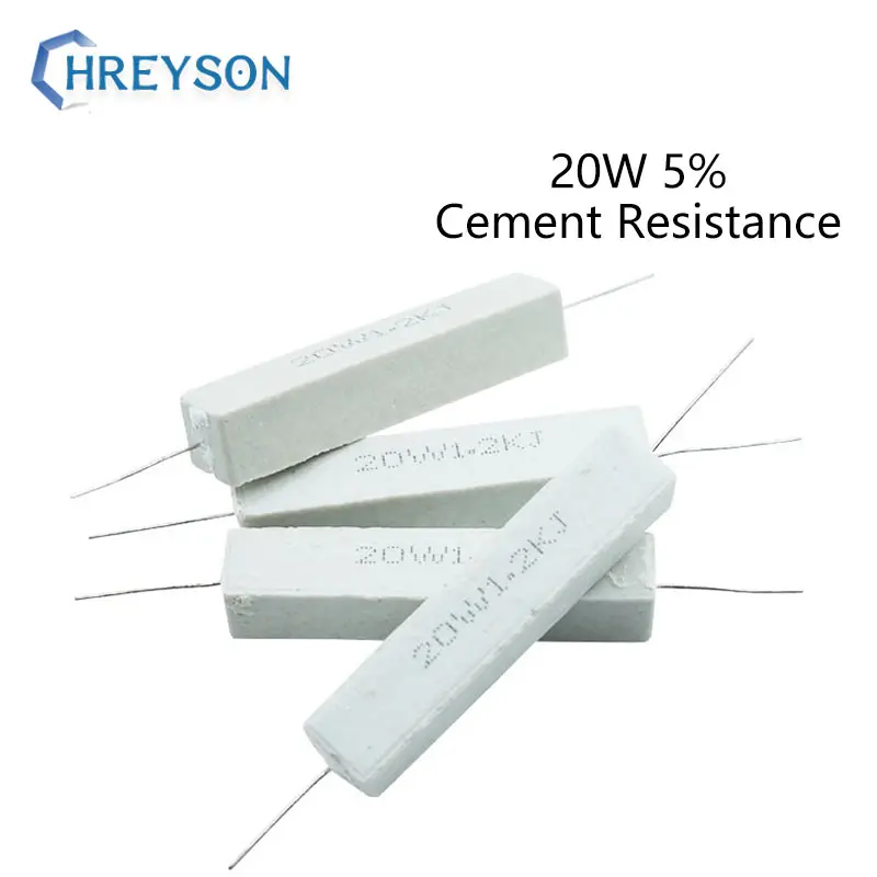 

20W Ceramic Cement Resistor 5% 2 Pcs In A Pack 3.3R 3.6R 3.9R 4R 4.3R 4.7R 5R 5.1R 5.6R 6.2R 6.8R 7.5R 8.2R 10R 12R 15R 18R 20R