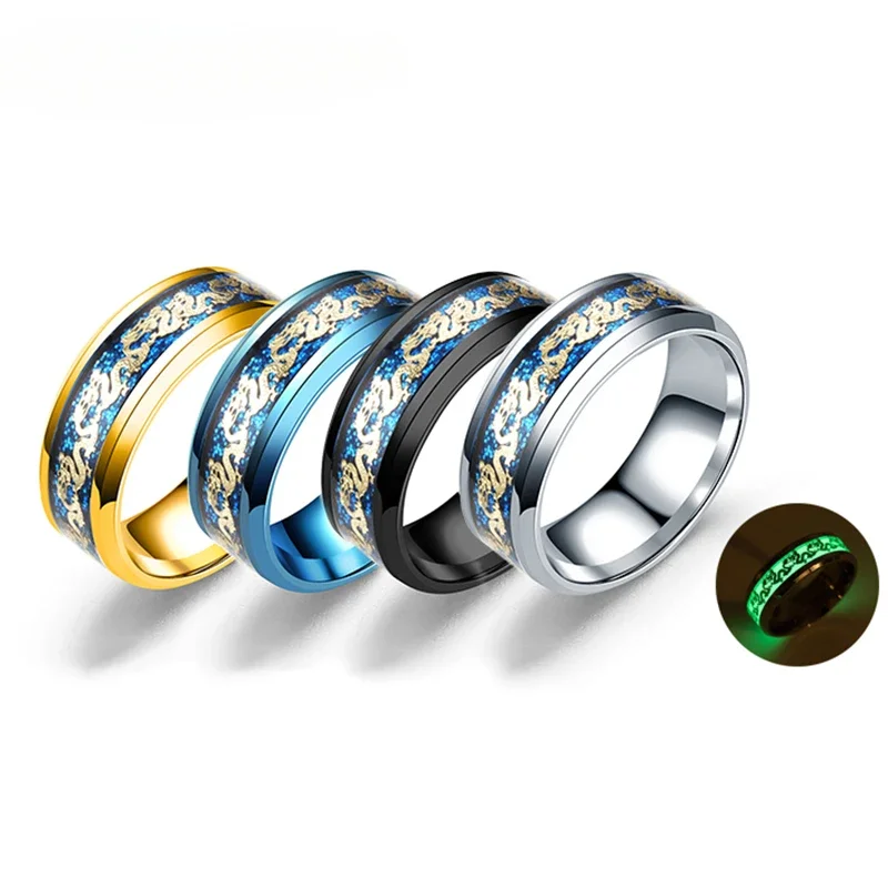 SHOUMAN панк крутой золотой дракон кольца из нержавеющей стали для мужчин женщин