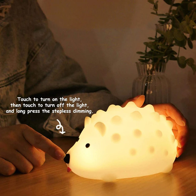

Милая светодиодная Ночная лампа, детский ночник в форме Ежика с зарядкой от USB, декор для стола