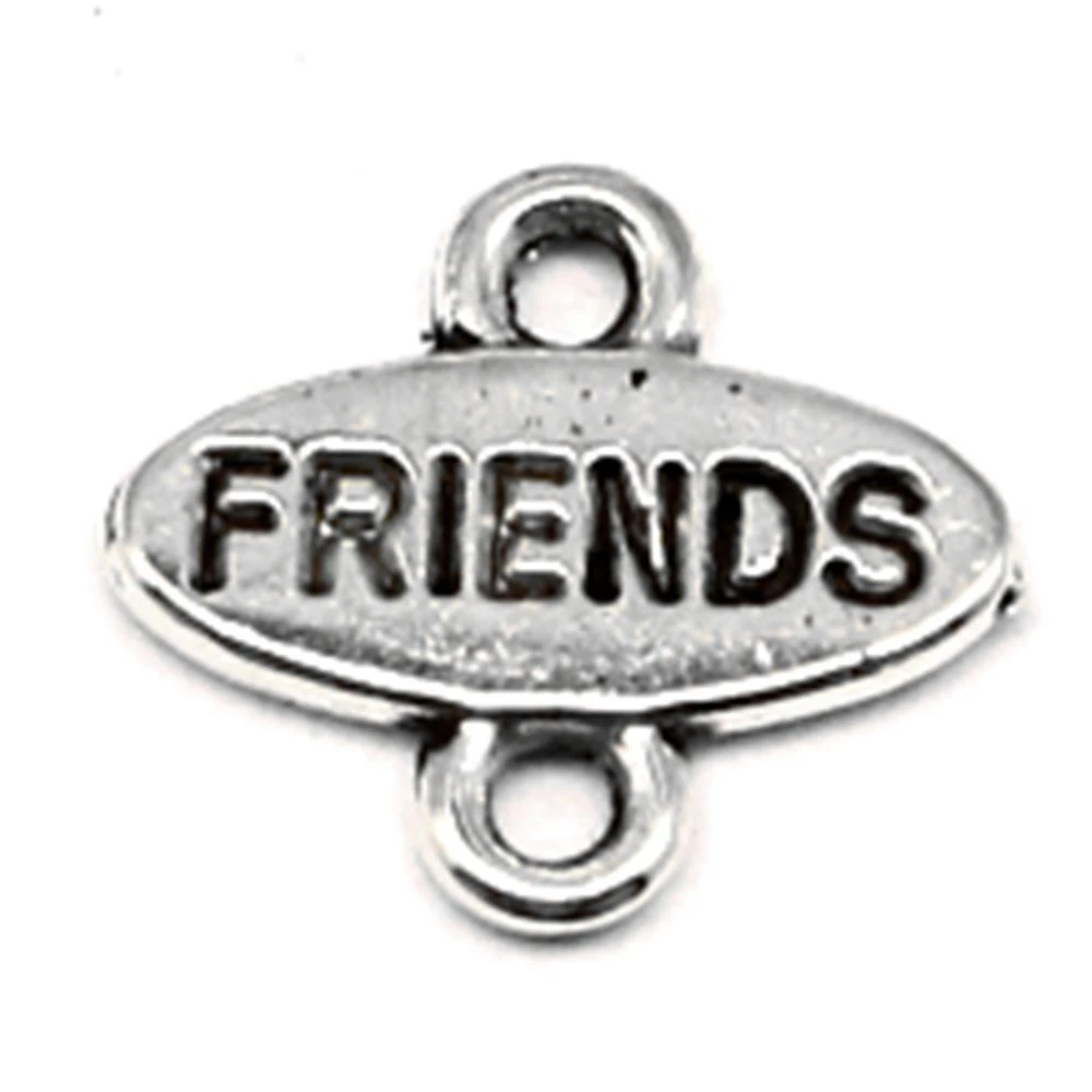 Подвеска с надписью FRIENDS модные украшения сделай сам 12x13 мм 30 шт. античное