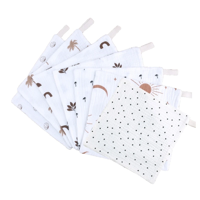 

Multi-Use Baby Towel Washcloth Toddler Burp Cloth Cotton Face Towel Soft Absorbent Drooling Bib Sweat Absorb Cloth 7PCS