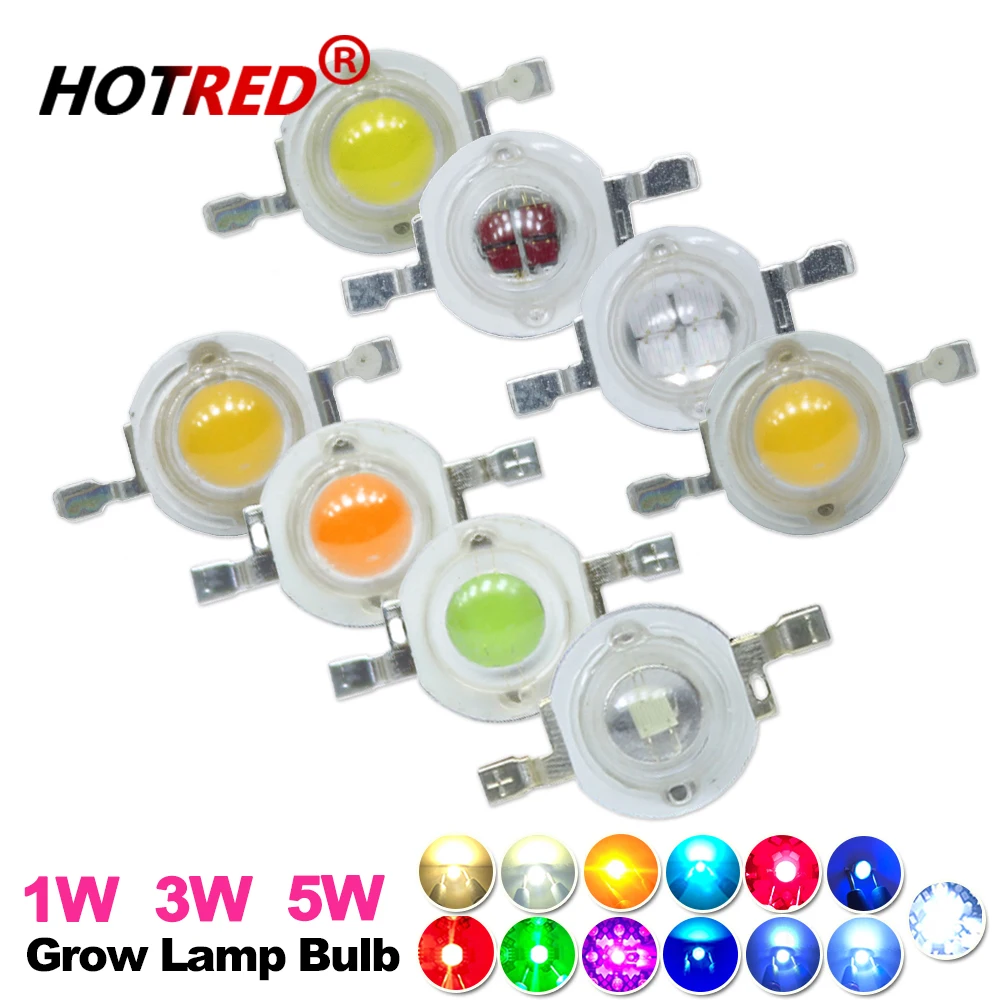 Bulb Uv Orange Red Blue Yellow Plant Grow Lamp Emitter Diode Bead