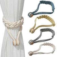1pc magnetic curtain tiebacks hand woven cotton room accessories curtain holder clip rope strap buckle curtain tie back