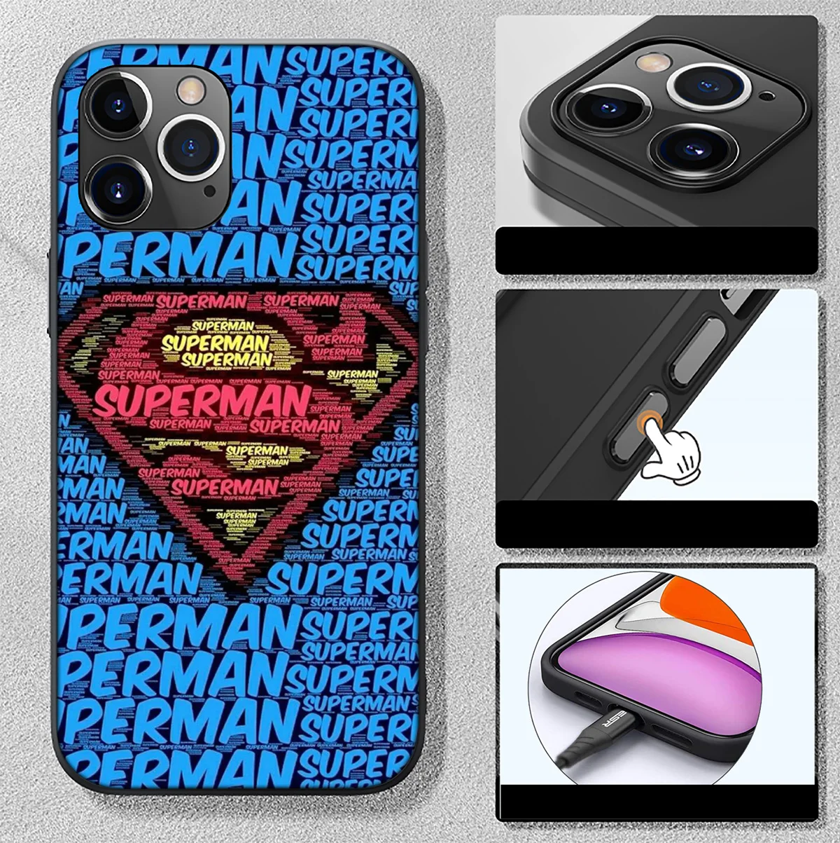 SA158 Superman Soft Case for iPhone 12 11 X XS XR Pro Max 6 6s Plus SE