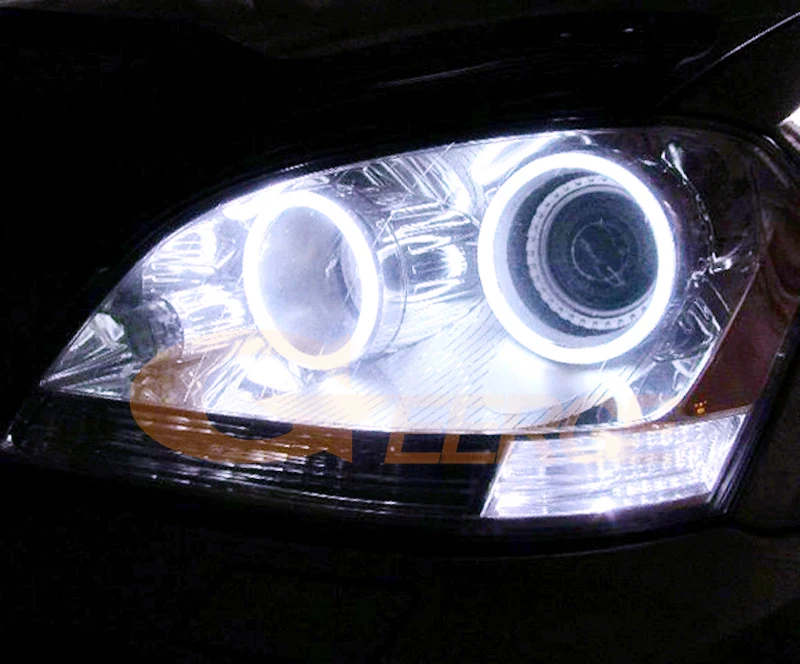 Фото Для Mercedes Benz M Class W164 ML 2005 2006 2007 2008 2009 2010 2011 Ультра яркий DRL COB LED Angel Eyes Kit Halo Rings №5
