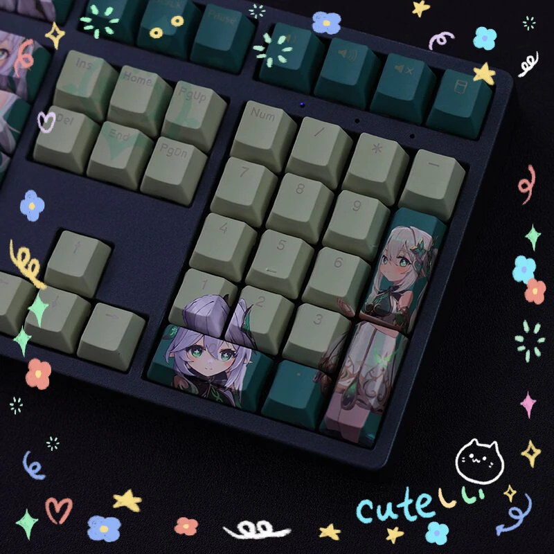 108 клавиш Genshin Impact Nahida Keycaps Games Anime Keycap OEM профиль PBT краска сублимационная