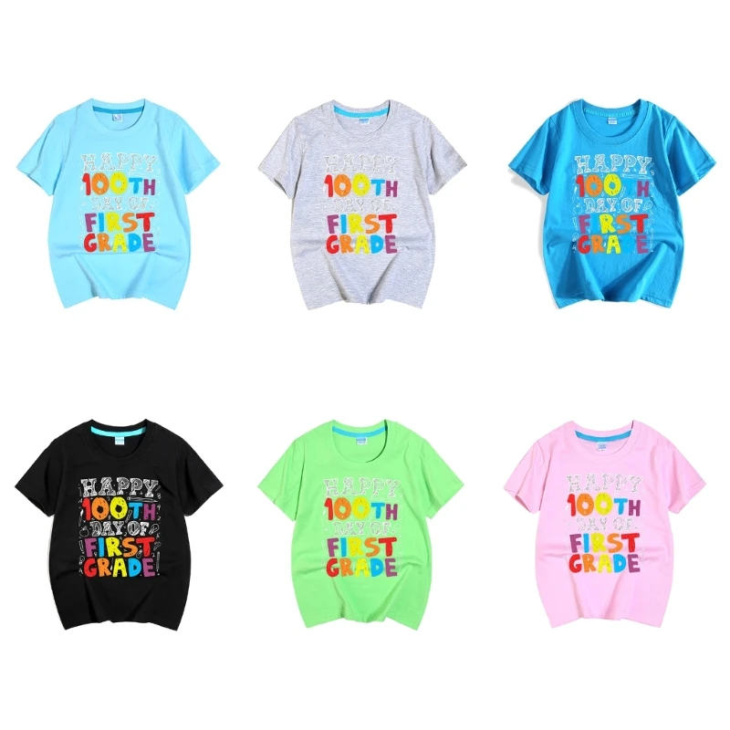 

Футболка для школьников с днем 100 первого класса