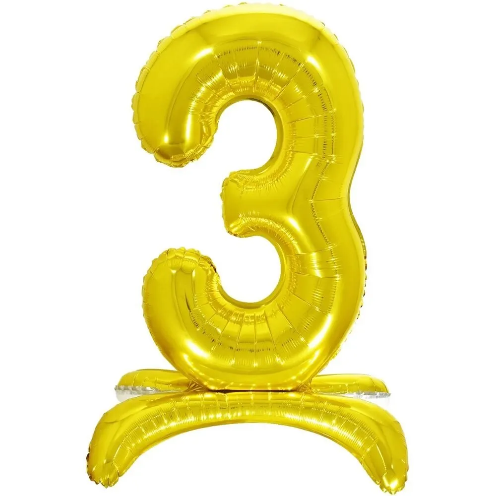 Balloon figure 3 on the stand gold balloons balloon Ball | Ballons &amp Accessories