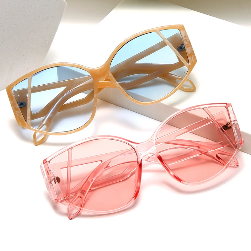 

2022 Brand Sunglasses Square Personalized Cat Eyes Colorful Sun Glasses Trend Versatile Oculos De Sol Feminino UV400