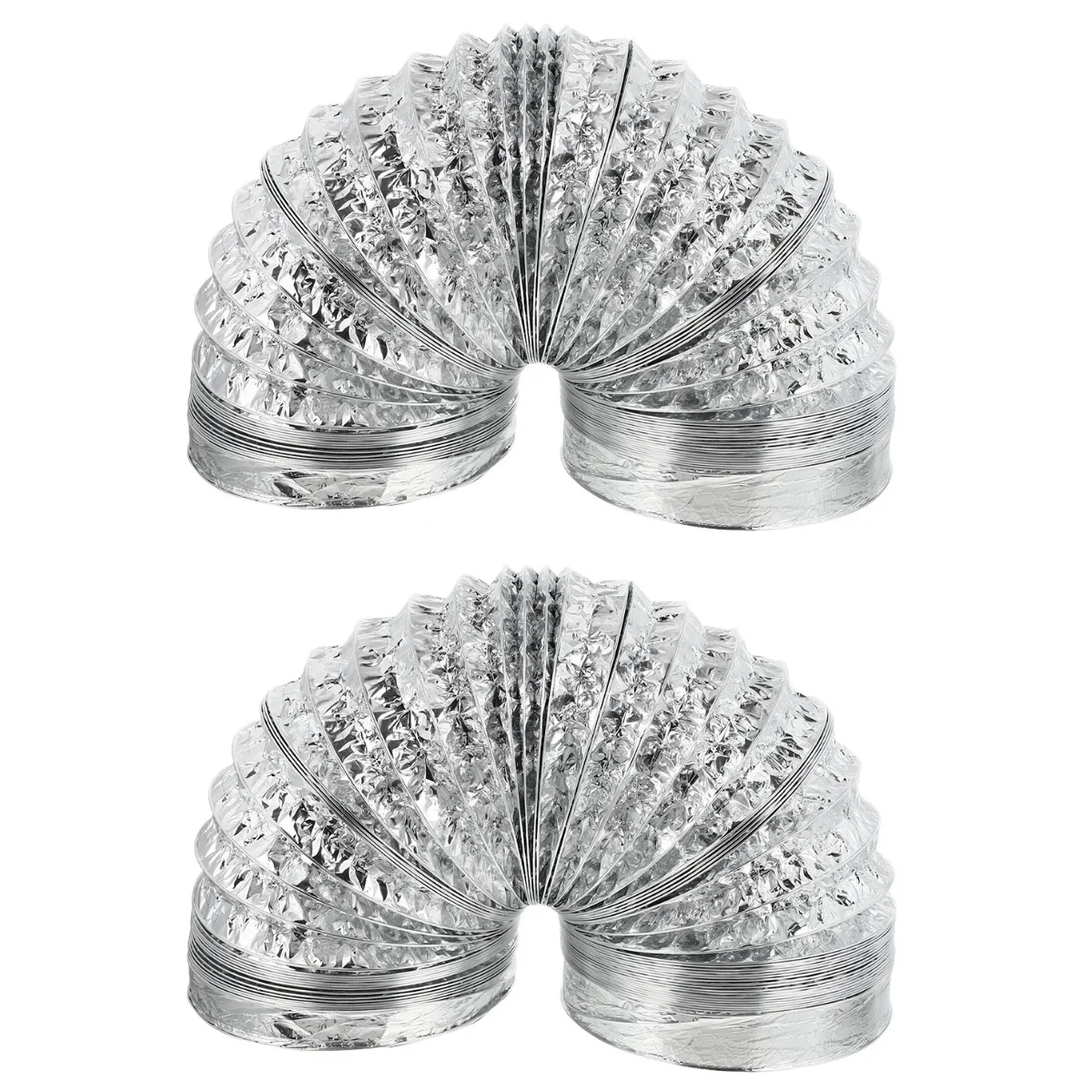 

2pcs Aluminum Foil Vent Pipe Flexible Air Duct Practical Kitchen Exhaust Pipe