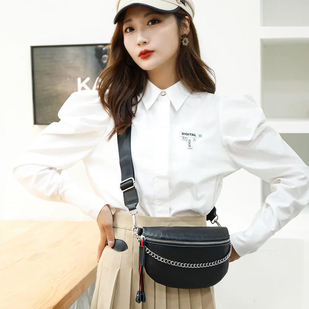 

Сумка на плечо из воловьей кожи для мужчин и женщин, саквояж на широком ремешке, маленькая переносная сумочка-мессенджер с цепочкой на молни...