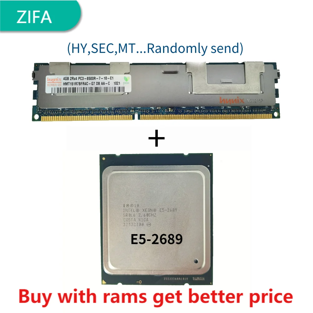 

DDR3 4G Server ram with heatsink 1066Mhz with E5-2689 LGA 2011 2.6GHz 8 Core 16 Threads CPU Processor