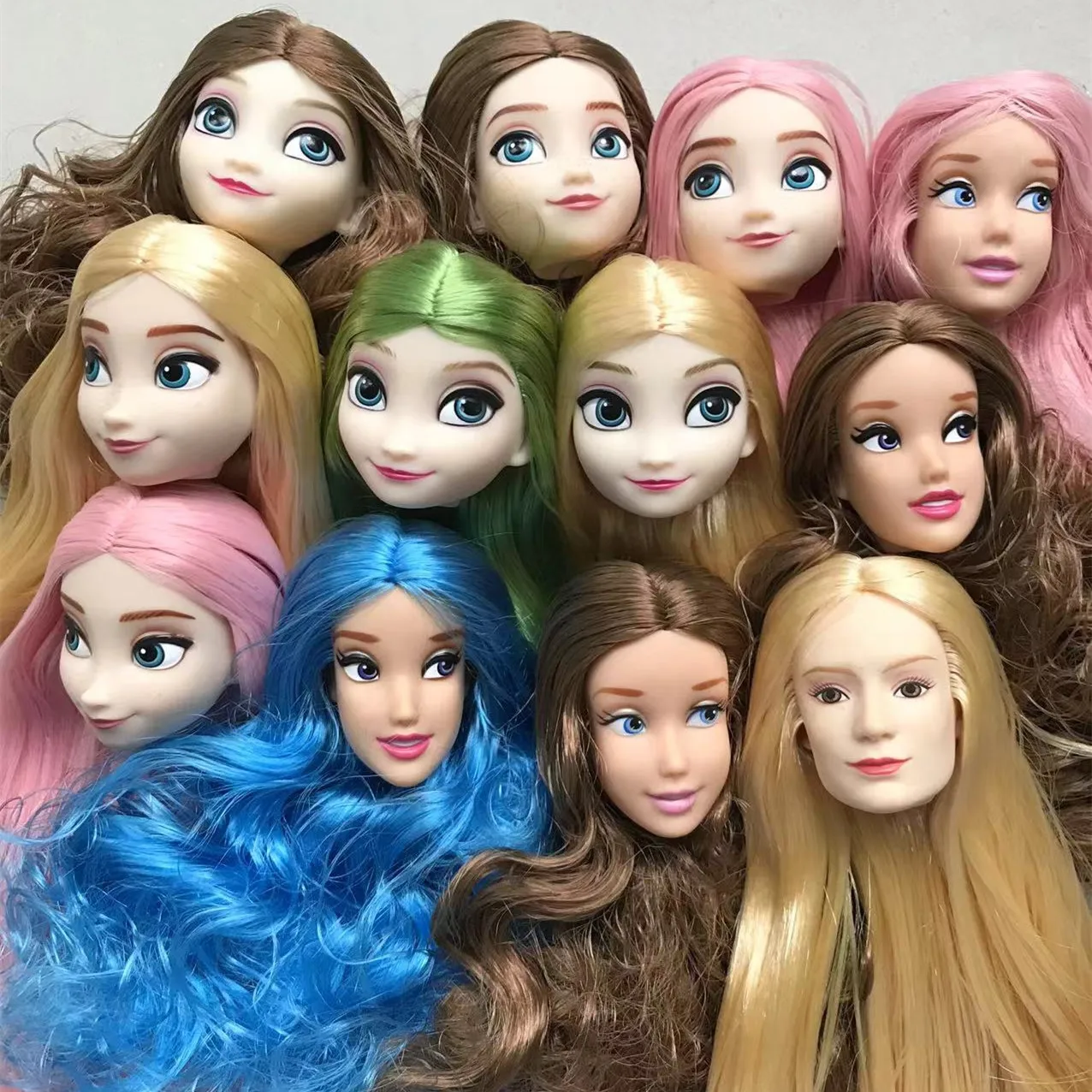 

Кукольная голова редкого лица, красочные волосы, аксессуары для кукол, Высококачественная коллекция кукол, детали «сделай сам», одевающиеся кукольные головки, Подарочные игрушки для девочек
