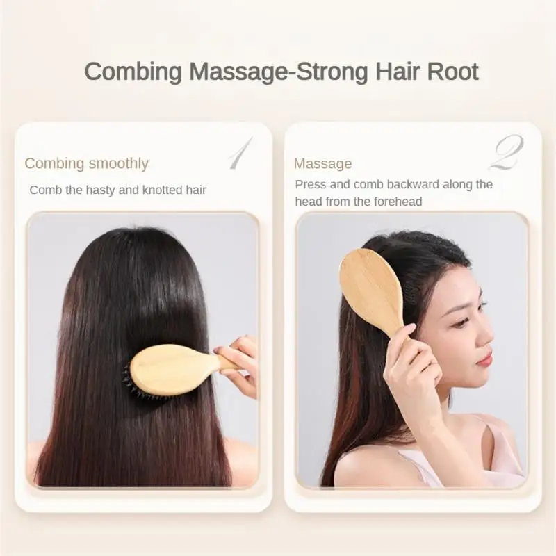 Щетка для волос из натуральной щетины кабана, расческа для волос с ...