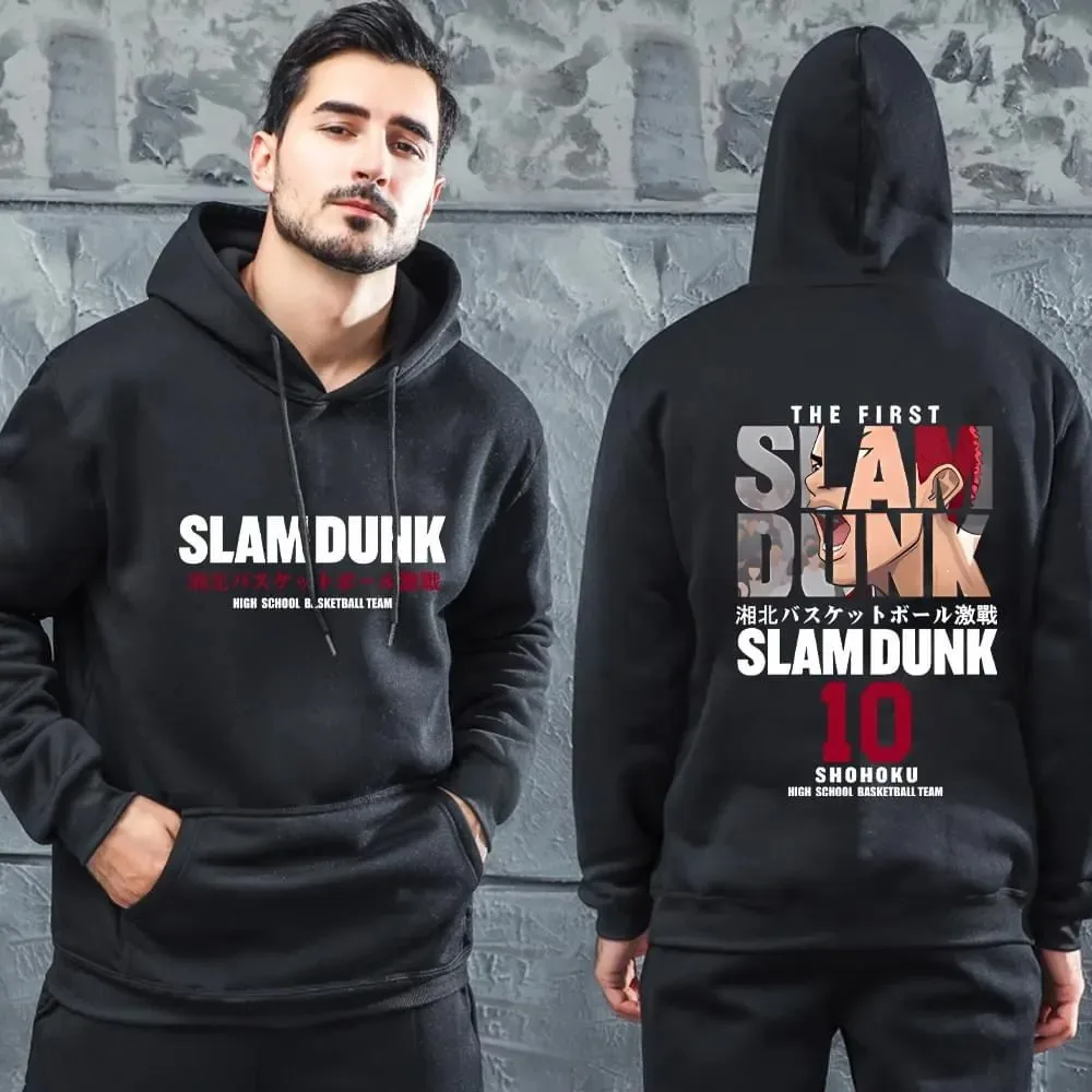 

Slam Dunk Hoodies Anime Sakuragi Hanamichi Sweatshirts Kaede Rukawa Manga Hooded Loog Sleeve Hip Hop Streetwear Pullover Unisex