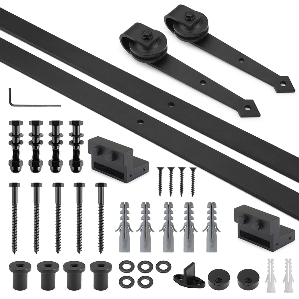 

Barn Door Floor Guide Stay Roller Fully Adjustable With Longer Slot Black Powder Coated Flush With Floor Wall Mount Bracket