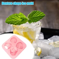 ice cube trays flexible sphere whiskey ice ball maker easy release tooth silicone mold dishwasher safe funny teeth shape novelty