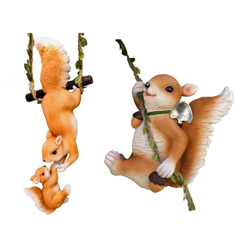 

E56C Resin Simulation Squirre Outdoor Garden Tree Squirrel Decorations