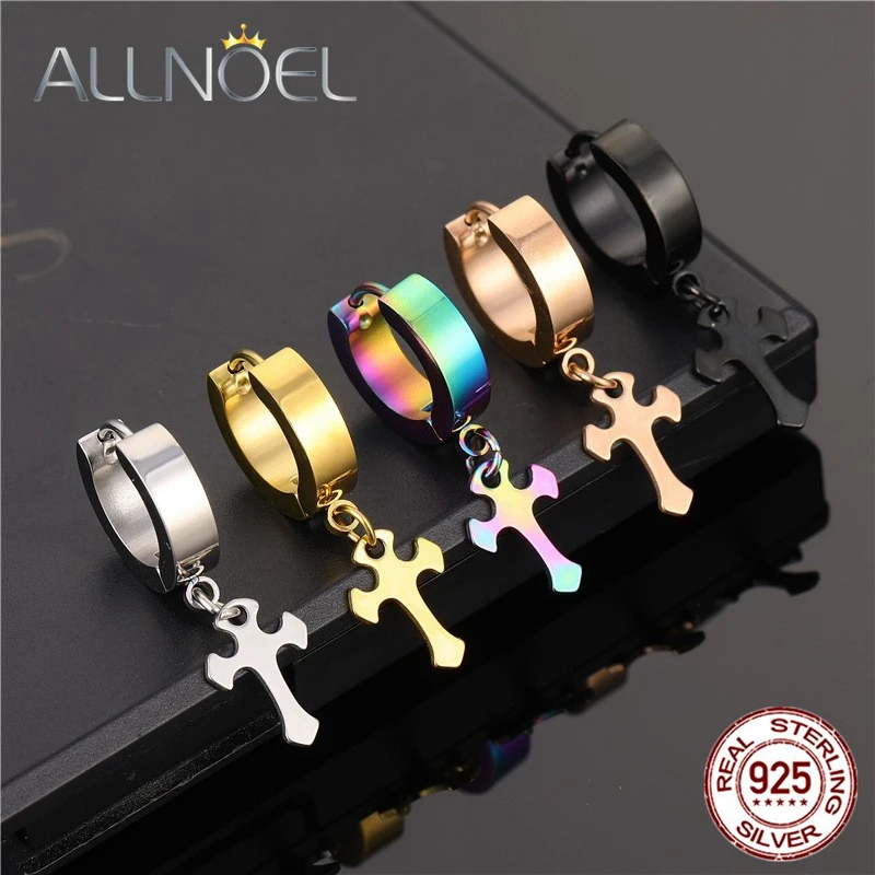 

ALLNOEL 1 шт. модные серьги-подвески из нержавеющей стали для мужчин, поддельные серьги для пирсинга, мужские серьги в стиле панк, хип-хоп, новинк...