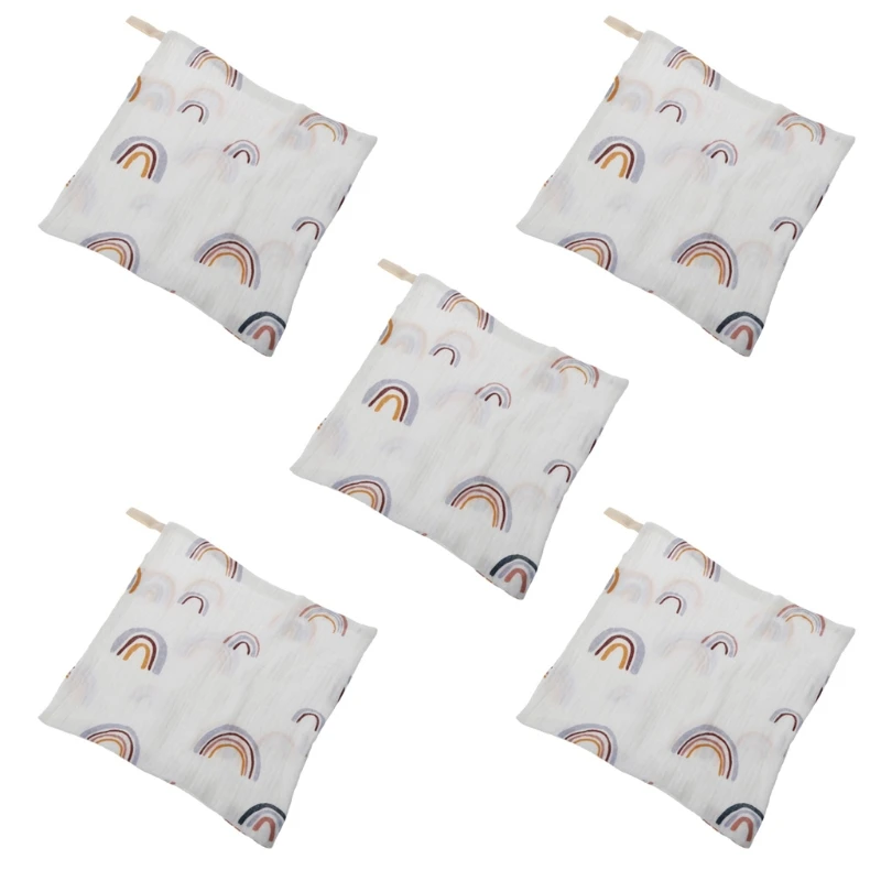 

Baby Towel Handkerchief Rainbow Kid Wipe Cloth Newborn Face Towel Feeding Bibs