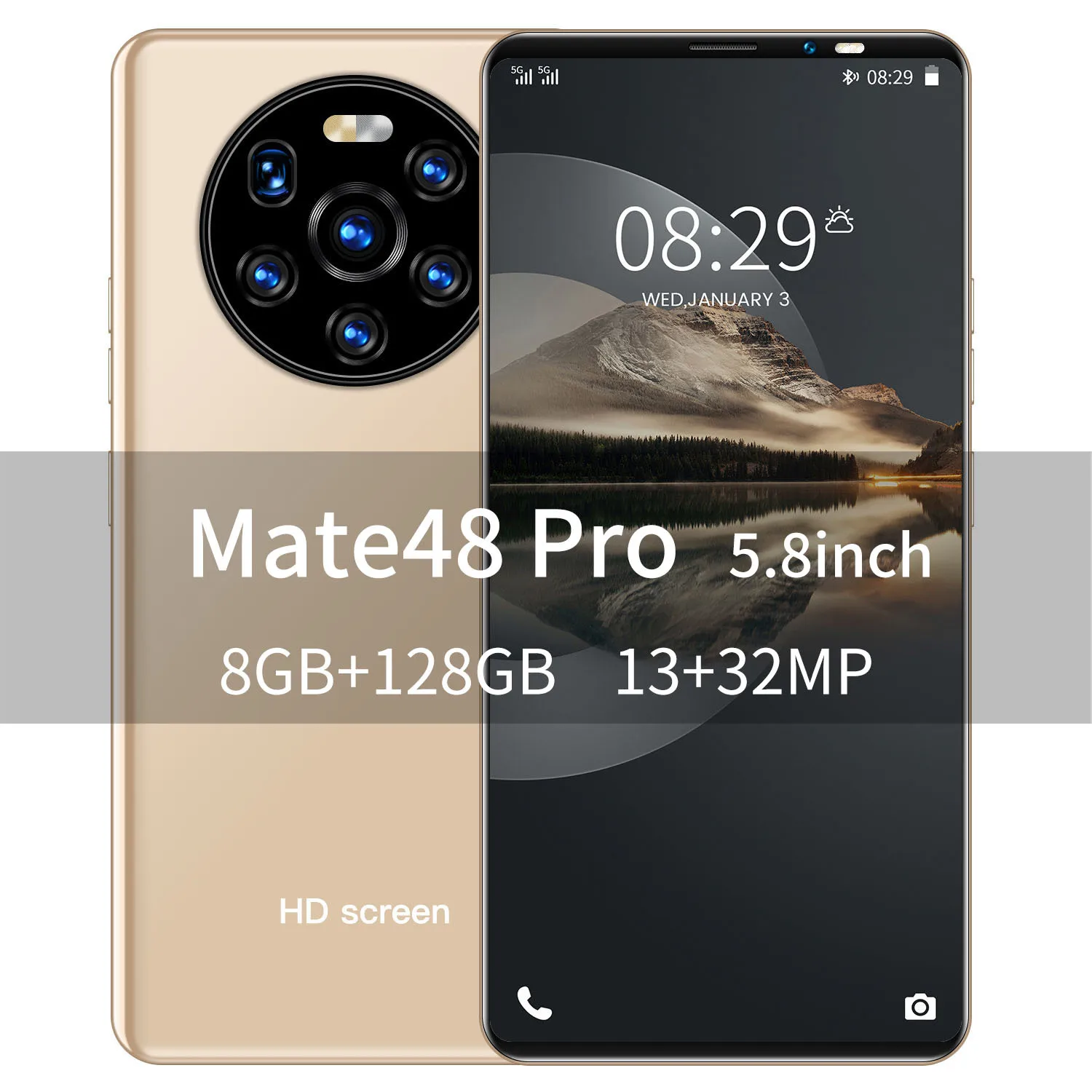 

Global Version Smartphone Mate48 Pro Unlocked Dual SIM 16G+512G Gaming Phone MTK8 Core Processor 6.5inch Phone With Googel Play