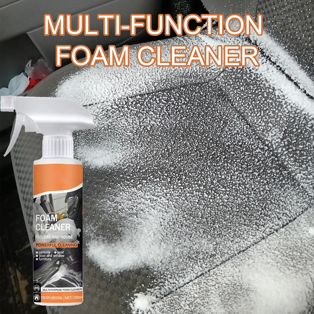 

60/120ml Multi-Purpose Car Foam Cleaner Spray Car Interior Leather Seat Cleaning Agent Anti-UV Home Upholstery Cleaner Spray