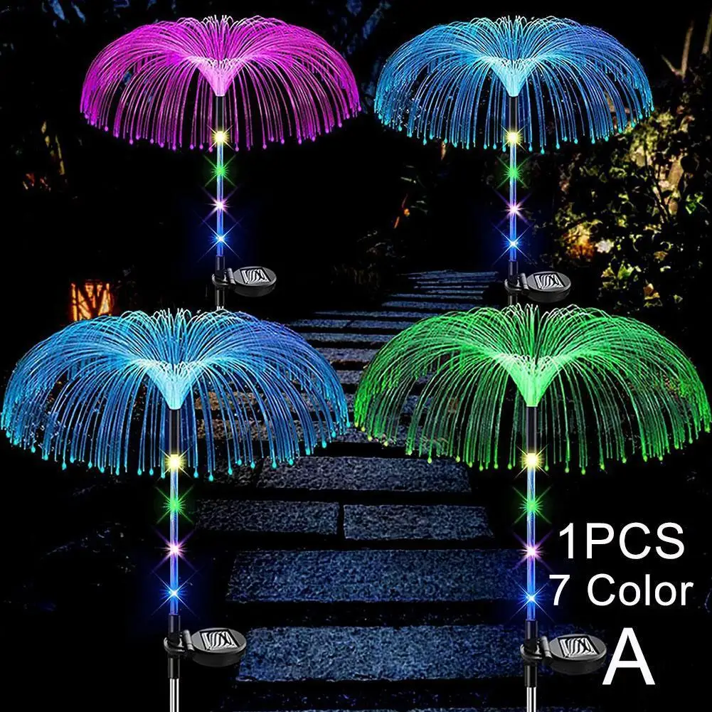 

Solar Flower Lights 7 Colors Changing Led Solar Garden Lights Lawn Lamp Waterproof Decorative Stake Fiber Light For Landsca Z4b0