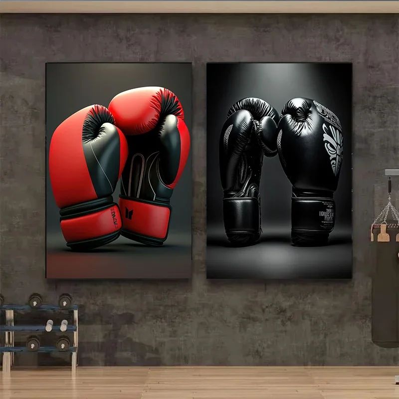 Винтажные боксерские перчатки холст картина скандинавский стиль тренажерный