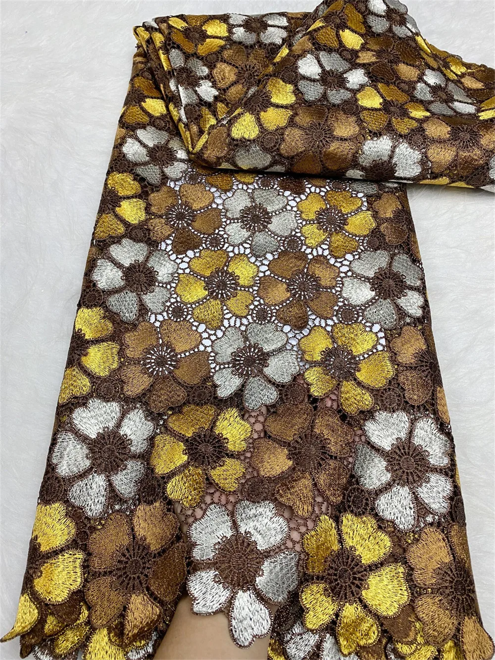 Роскошное полое африканское кружево с аккуратным высококачественным шелковым