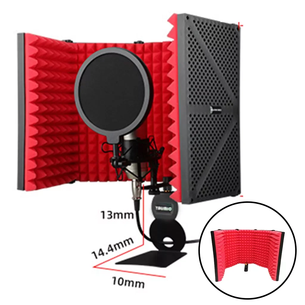 Studio Microphone Shield For Recording Broadcast Foldable Foam Isolation Shield Recording Studio Living Equipment enlarge