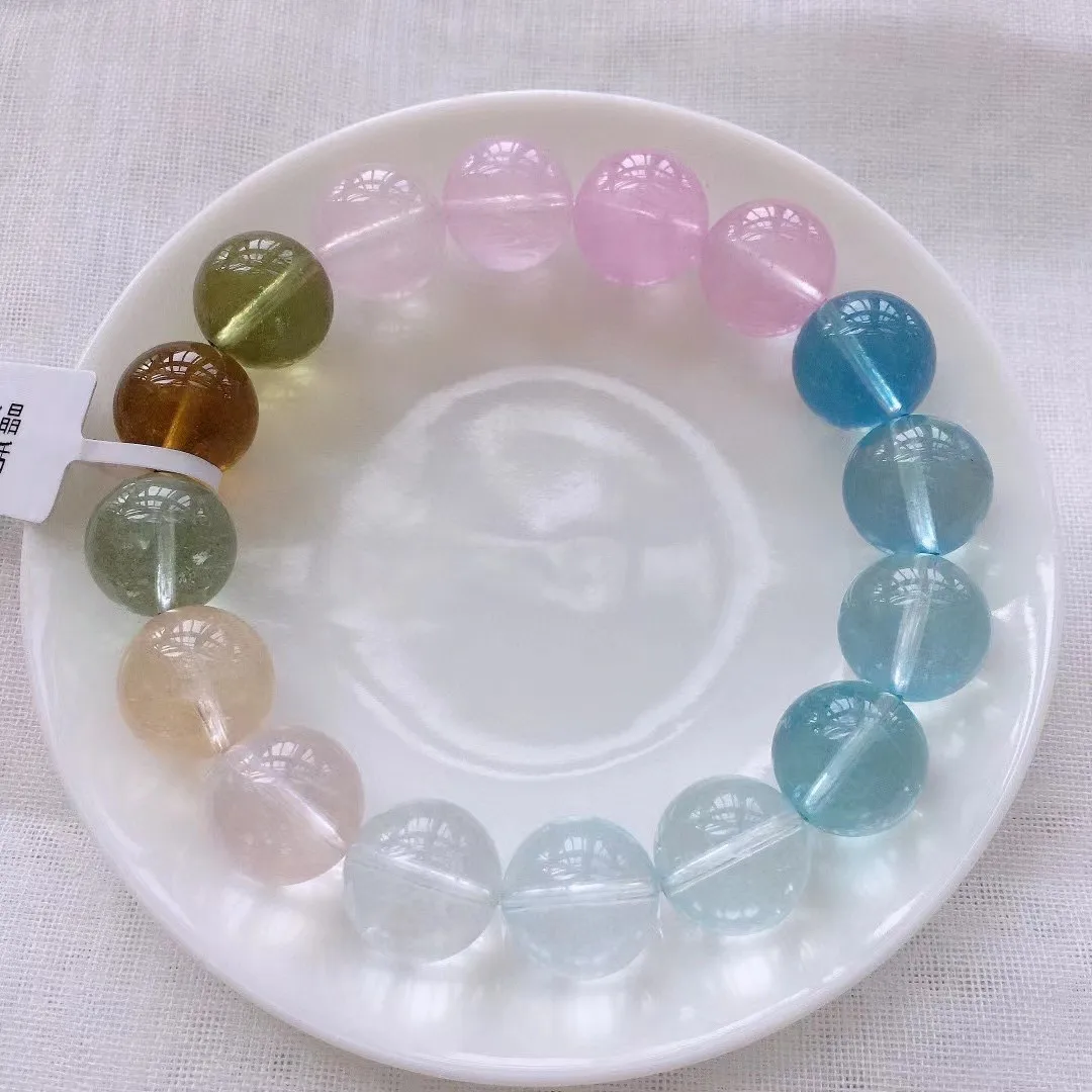 

13mm Natural Morganite Beryl Bracelet For Women Lady Men Beauty Gift Crystal Healing Gemstone Beads Stone Jewelry Strands AAAAA